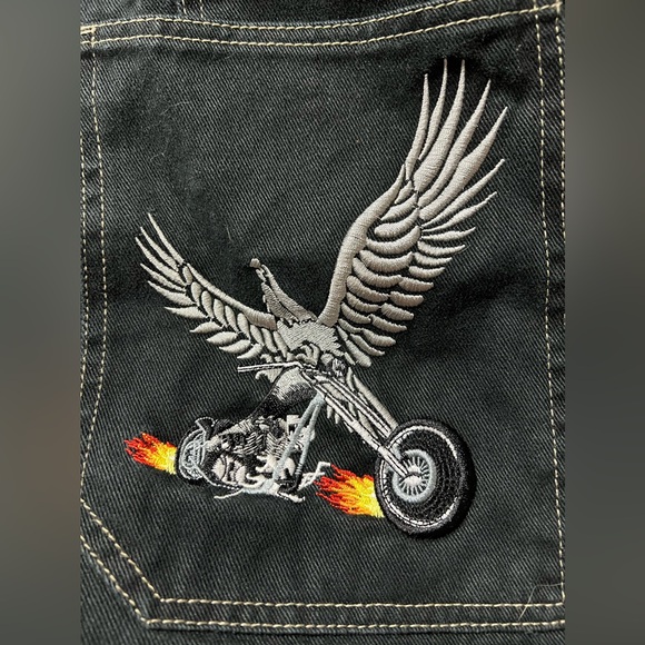 Urban Pipeline UP Embroidered Y2K Raver Skater Style Cargo Jeans Size 14R [F-4] - Picture 4 of 11